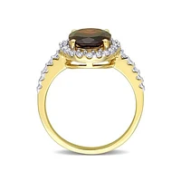 Julianna B 10K Yellow Gold Garnet & Lab Grown White Sapphire Ring