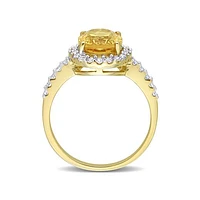 Julianna B 10K Yellow Gold Citrine & Lab Grown White Sapphire Ring