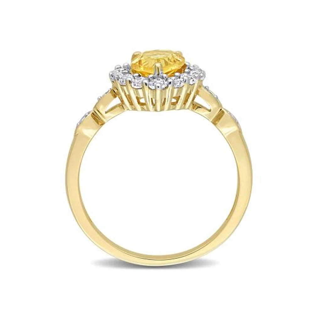 Julianna B 10K Yellow Gold 0.02CTW Diamond, Citrine & White Topaz Ring