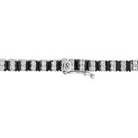 Julianna B Sterling Silver Black Spinel, Created White Sapphire Tennis Bracelet