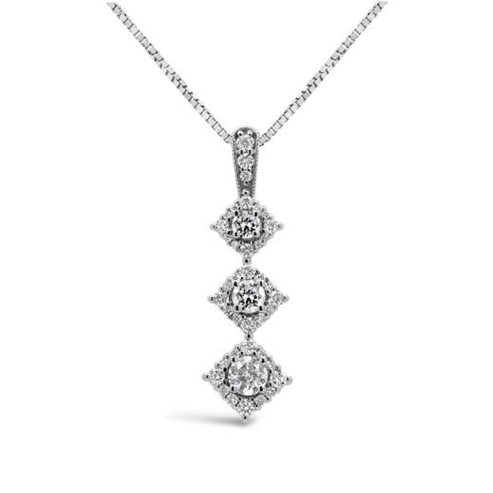 10K White Gold 0.50CTW Diamond Pendant