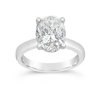 New Brilliance 14K White Gold Lab Grown 3.00CT Oval Diamond Solitaire Ring