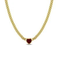 Julianna B Yellow Plated Sterling Silver Lab Grown Ruby Necklace