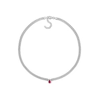 Julianna B Sterling Silver Lab Grown Ruby Necklace