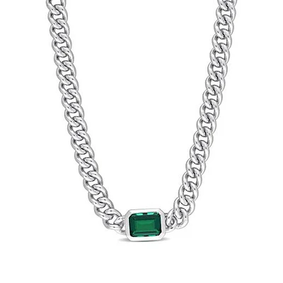 Julianna B Sterling Silver Lab Grown Emerald Necklace