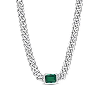 Julianna B Sterling Silver Lab Grown Emerald Necklace