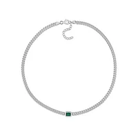 Julianna B Sterling Silver Lab Grown Emerald Necklace