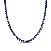Julianna B Sterling Silver Lab Grown Blue Sapphire Necklace