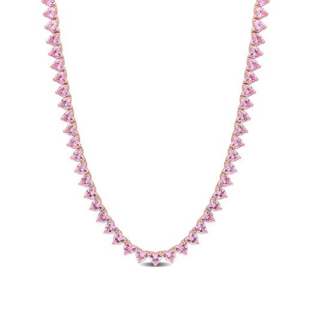 Julianna B Rose Plated Sterling Silver Lab Grown Pink Sapphire Necklace