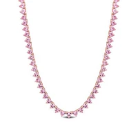 Julianna B Rose Plated Sterling Silver Lab Grown Pink Sapphire Necklace