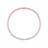 Julianna B Created Pink Sapphire Rose Plated Sterling Silver 18" Tennis Necklace