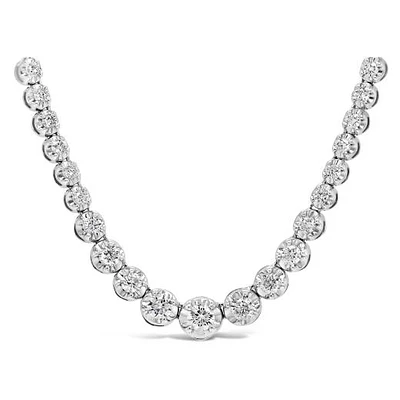 10K White Gold 3.00CTW Diamond Tennis Necklace