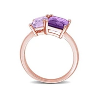 Julianna B Rose Plated Sterling Silver Amethyst & Pink Ring