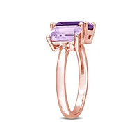Julianna B Rose Plated Sterling Silver Amethyst & Pink Ring