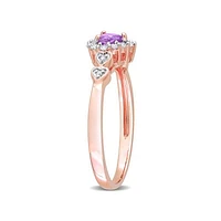 Julianna B Sterling Silver Diamond, Amethyst & Created White Sapphire Ring