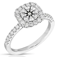 New Brilliance Lab Grown 2.13CTW Diamond Halo Ring in 14K White Gold