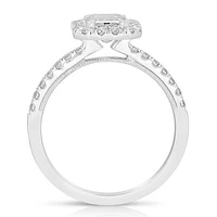 New Brilliance Lab Grown 2.10CTW Emerald Cut Diamond Halo Ring in 14K White Gold