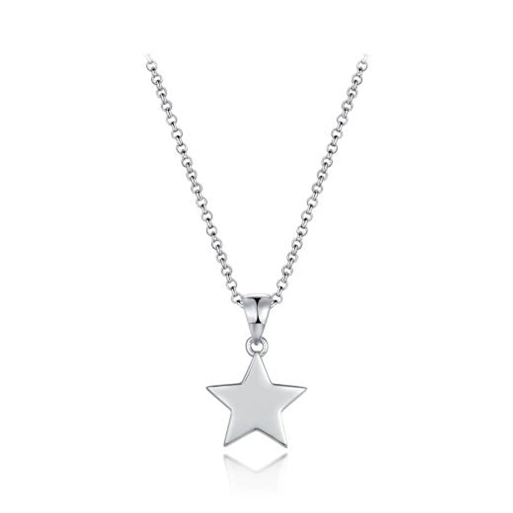 Sterling Silver 19" Star Pendant with Adjustable Chain