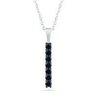 Sterling Silver 0.23CTW Black Diamond Line Pendant