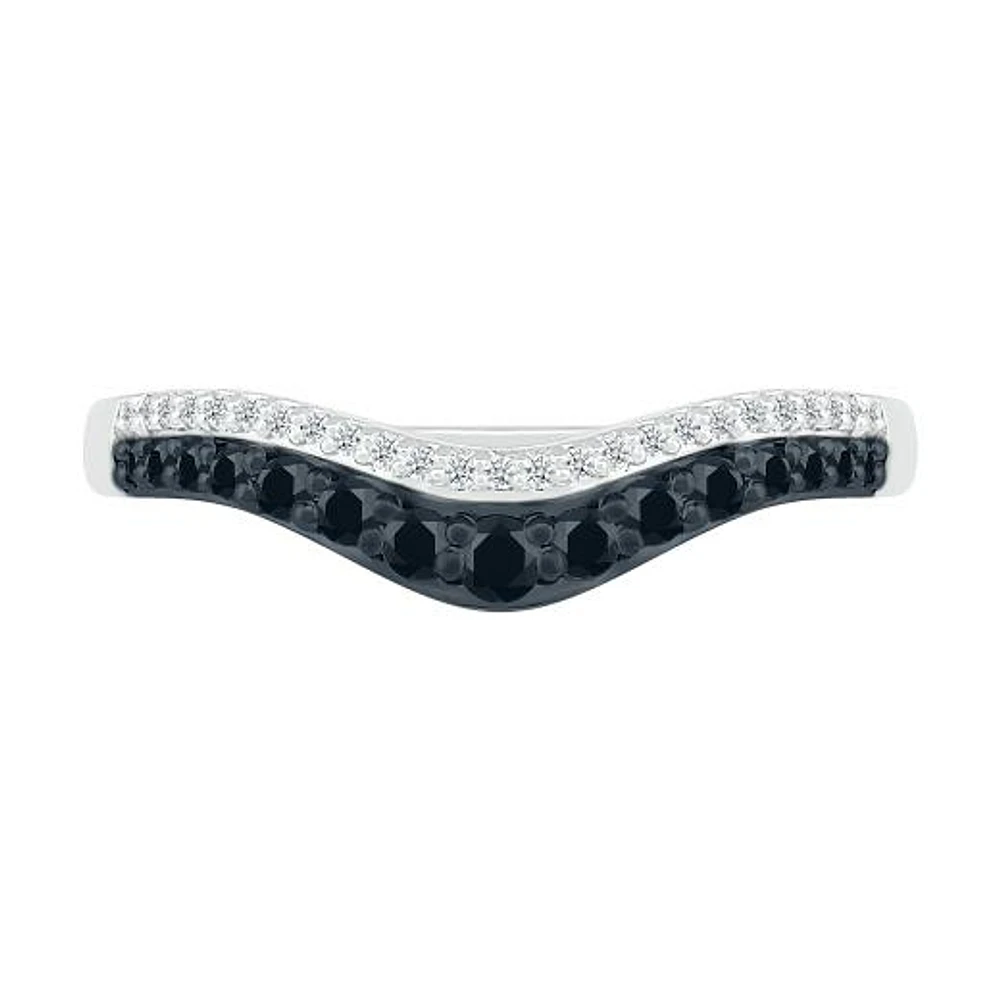 Sterling Silver 0.23CTW Black Diamond Fashion Band