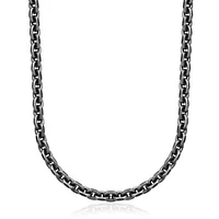 SteelX Stainless Steel 2.3mm 24" Oval Link Chain with Antique Black Finish