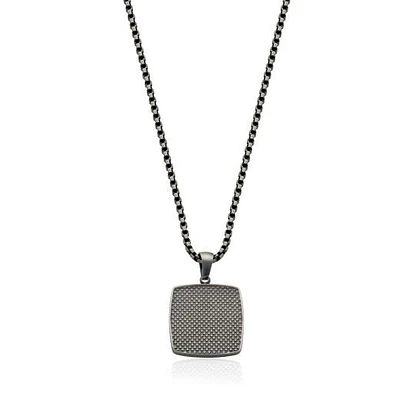 SteelX Stainless Steel 22" Antique Silver Dog Tag Pendant