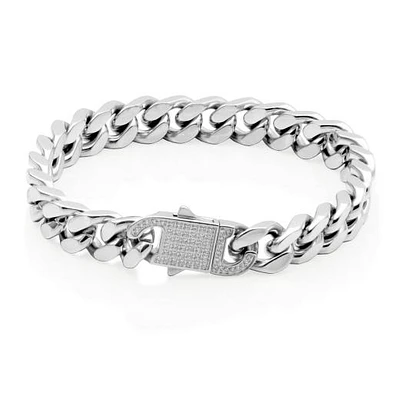 SteelX Stainless Steel 9.5mm 8.5" Curb Chain Bracelet