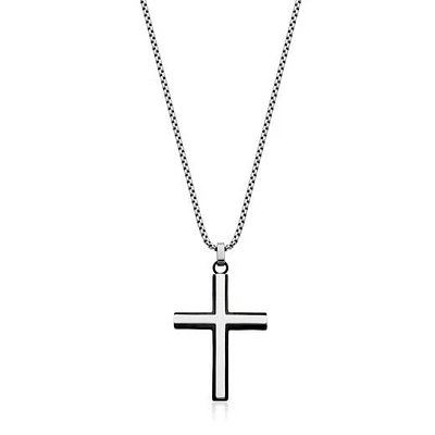 SteelX Stainless Steel 22" High Polish Cross Pendant