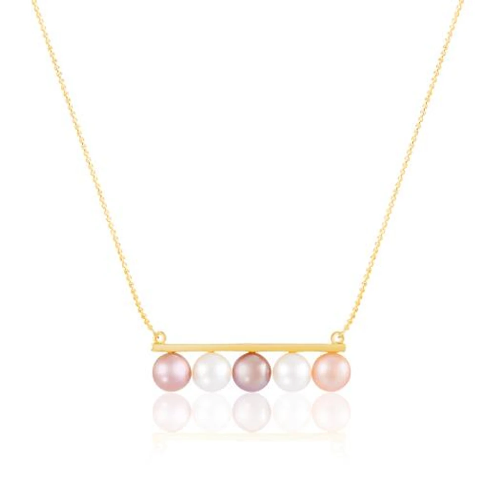 Gold Plated Sterling Silver Freshwater Pearl Necklace