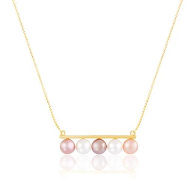 Gold Plated Sterling Silver Freshwater Pearl Necklace