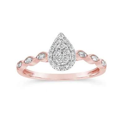 10K Rose Gold 0.20CTW Diamond Promise Ring