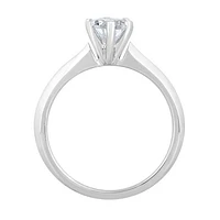 New Brilliance 14K White Gold Lab Grown 1.00CT Pear Diamond Solitaire Ring