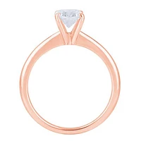 New Brilliance 14K Rose Gold Lab Grown 1.00CT Oval Shaped Diamond Solitaire Ring