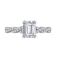 New Brilliance 14K White Gold Lab Grown 1.23CTW Emerald Diamond Bridal Ring