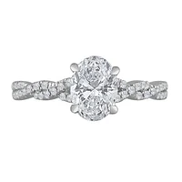 New Brilliance 14K White Gold Lab Grown 1.23CTW Oval Diamond Bridal Ring