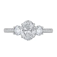 New Brilliance 14K White Gold Lab Grown 1.54CTW Diamond Three Stone Ring