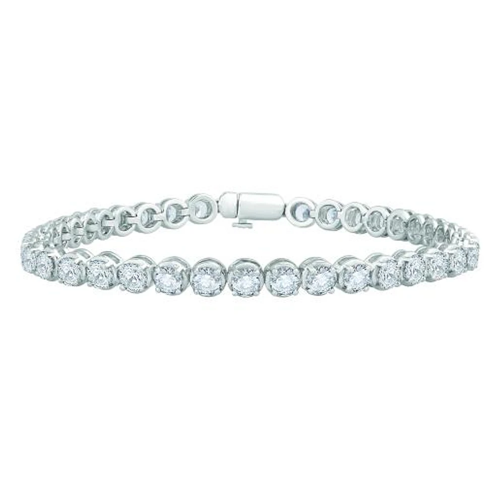 10K White Gold 7.03CTW Diamond Tennis Bracelet