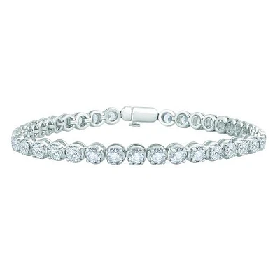 10K White Gold 7.03CTW Diamond Tennis Bracelet