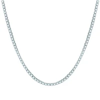 14K White Gold 7.01CTW Diamond Tennis Necklace