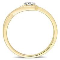 Julianna B Yellow Plated Sterling Silver Diamond Promise Ring
