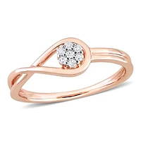 Julianna B Rose Plated Sterling Silver Diamond Ring