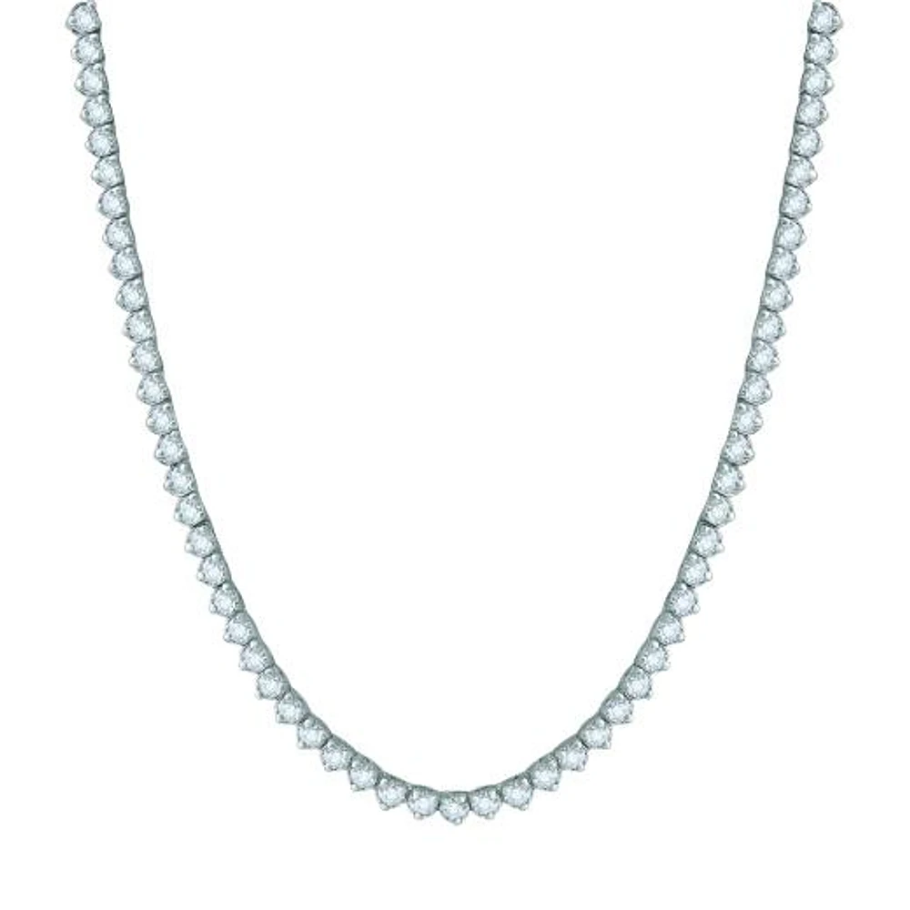 14K White Gold 5.04CTW Diamond Tennis Necklace