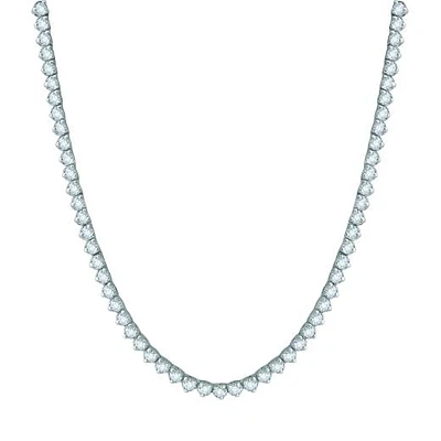14K White Gold 5.04CTW Diamond Tennis Necklace