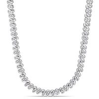 Julianna B Sterling Silver 1.98CTW Diamond Tennis Necklace