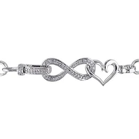 Julianna B Sterling Silver Diamond Link Infinity Bracelet