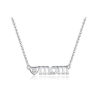 Sterling Silver Cubic Zirconia 19" Mom Necklace