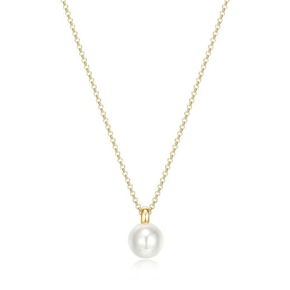 Elle Simpatico Gold Plated White Shell 17" + 3" Necklace
