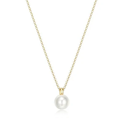 Elle Simpatico Gold Plated White Shell 17" + 3" Necklace