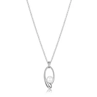 Elle Caramel White Shell Pendant 18" + 2" Necklace