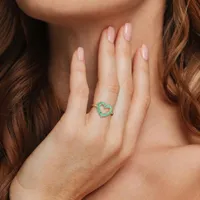 Julianna B 10K Yellow Gold Emerald Heart Ring
